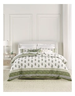 Windsor Quilted Cotton Quilt Cover Set in Moss