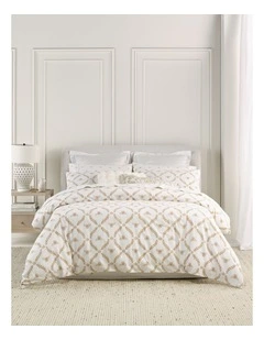 Printed Cotton Flannelette Quilt Cover Set in Bee Trellis