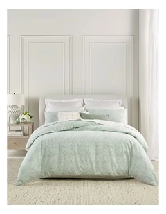 Printed Cotton Flannelette Quilt Cover Set in Sage Medallion