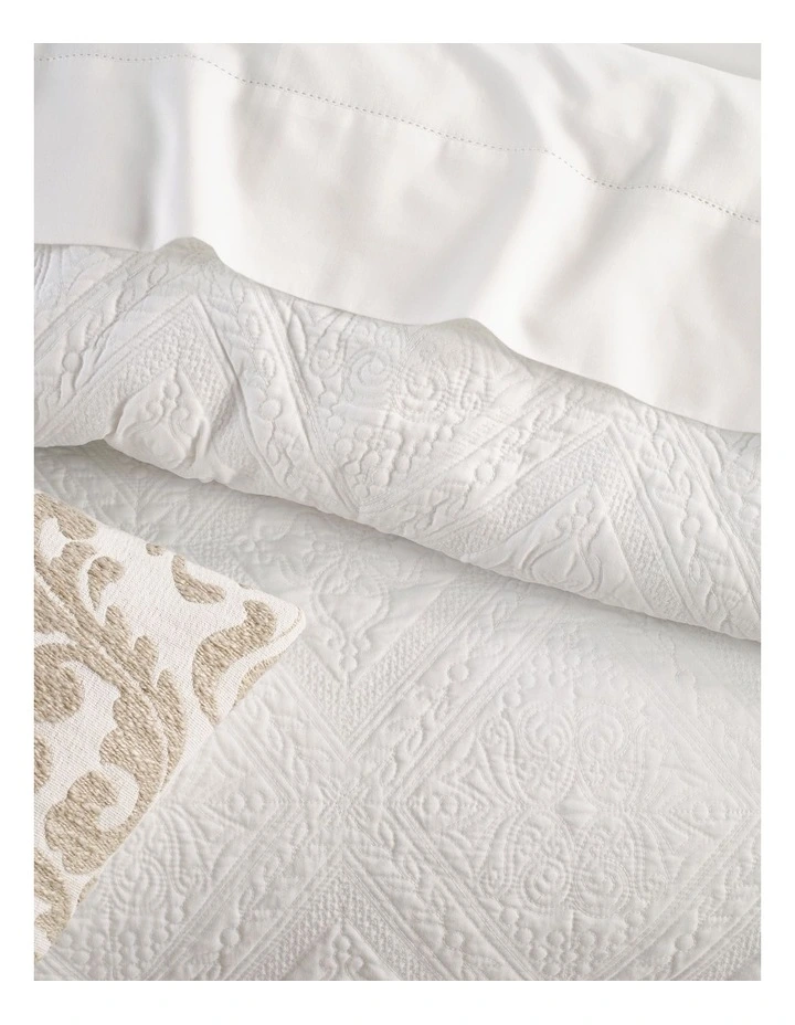 Haven Quilted Quilt Cover Set in White image 2