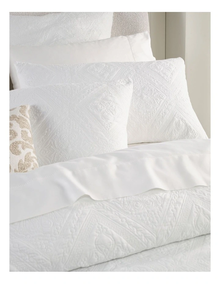 Haven Quilted Quilt Cover Set in White image 3
