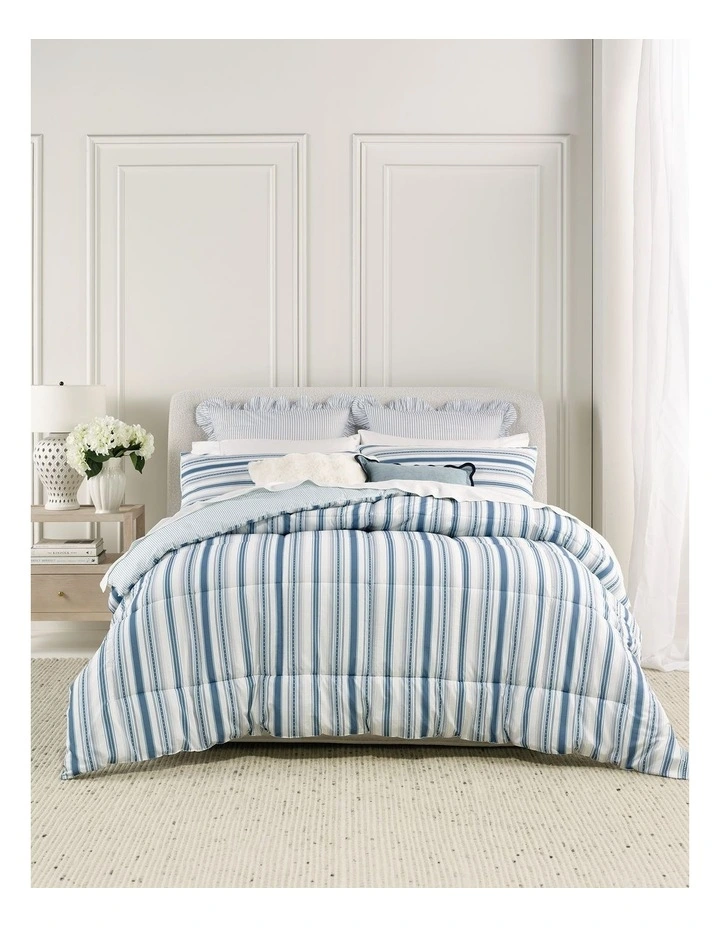 Printed Comforter Set in Blue Stripe image 1