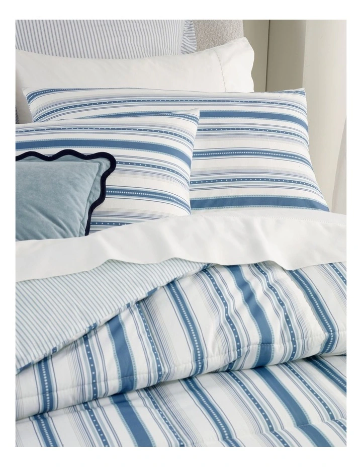 Printed Comforter Set in Blue Stripe image 3