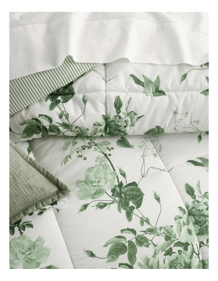 Printed Comforter Set in Green Floral image 2