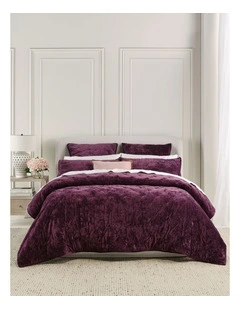 Monet Quilted Velvet Coverlet in Plum