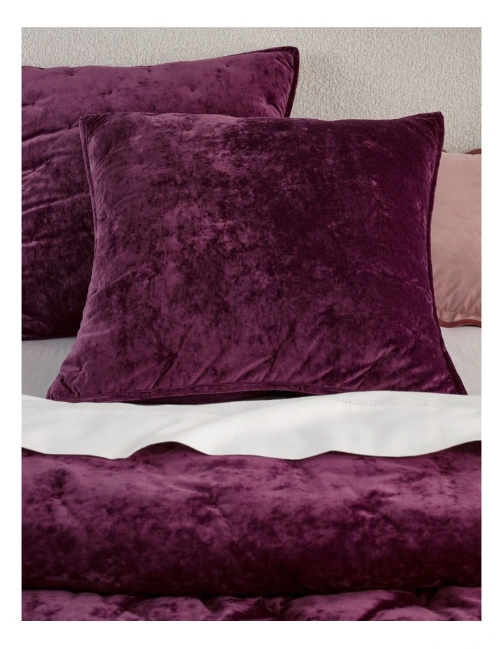 Monet Quilted Velvet Coverlet in Plum image 3