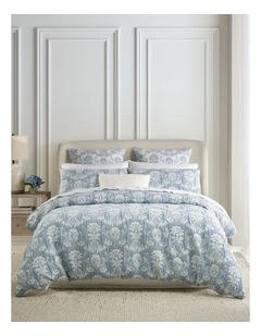 Giselle Jacquard Quilt Cover Set in Blue