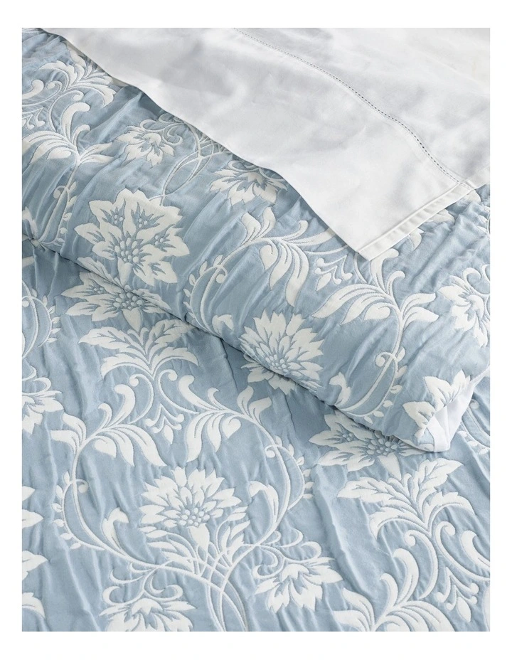 Giselle Jacquard Quilt Cover Set in Blue image 2