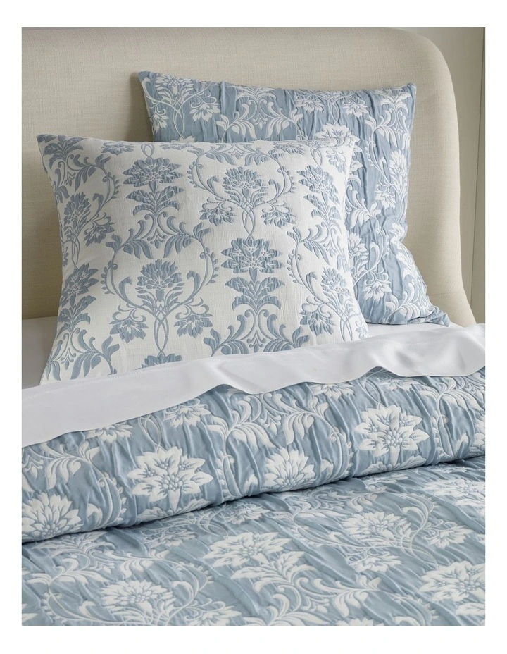 Giselle Jacquard Quilt Cover Set in Blue image 4