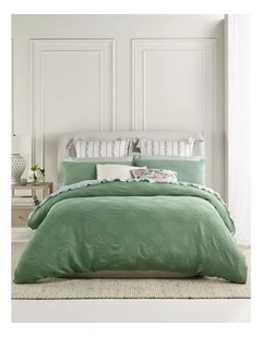 Arden Jacquard Quilt Cover Set in Sage