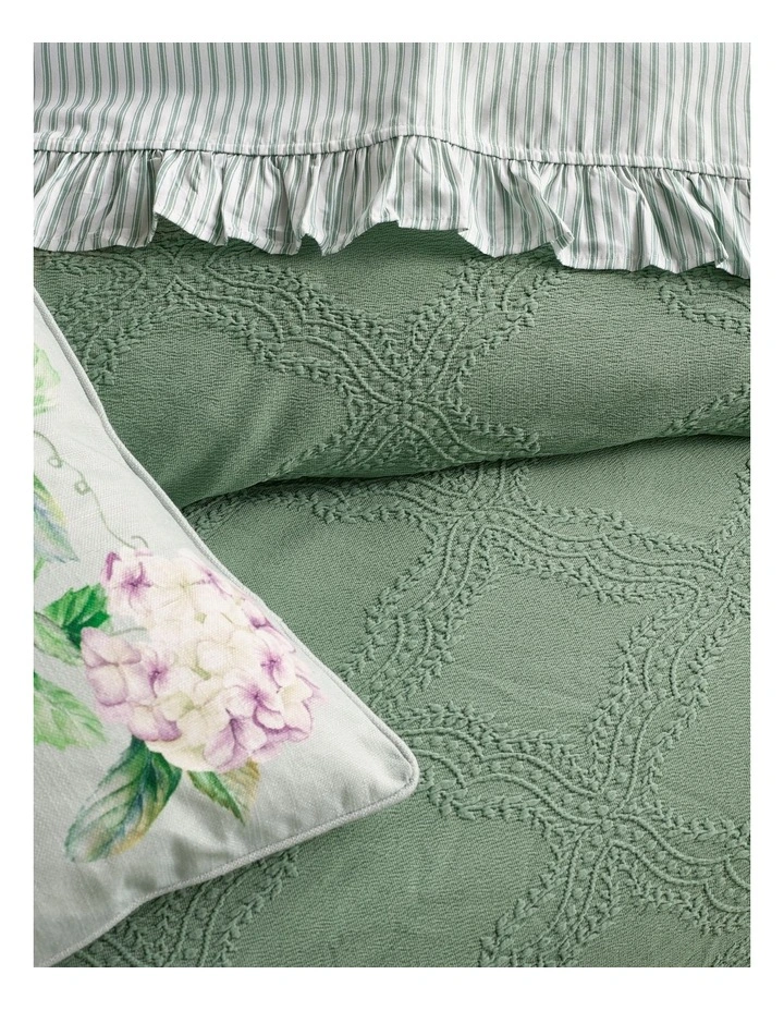 Arden Jacquard Quilt Cover Set in Sage image 2