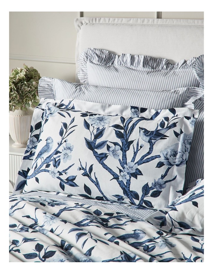 Florence Cotton Sateen Quilt Cover Set in Navy image 2