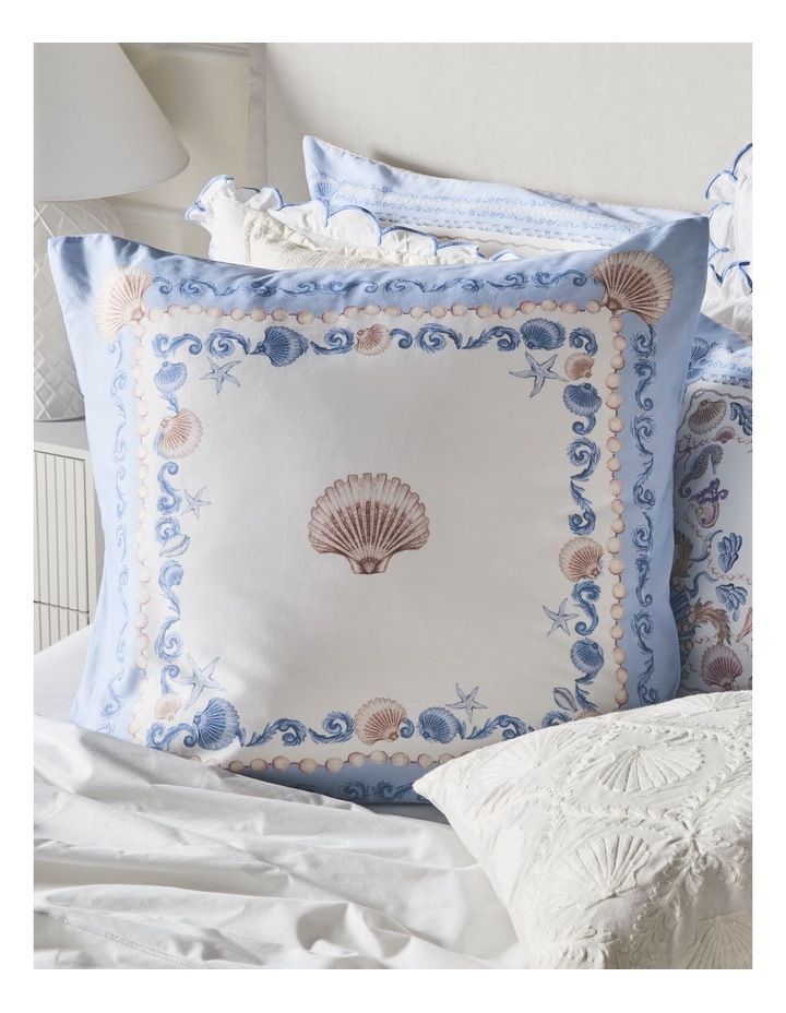 Riviera Cotton Sateen Quilt Cover Set in Soft Blue Seashell Print image 4
