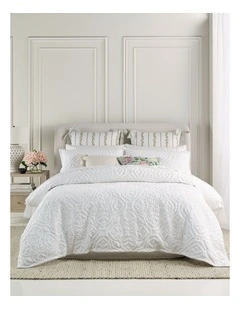 Juliette Matelasse Quilt Cover Set in White