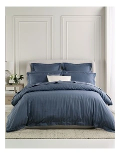 Hotel Collection 500TC Cotton Jacquard Quilt Cover Set in Ink