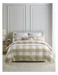 Maine Yarn Dyed Cotton Quilt Cover Set in Natural Check
