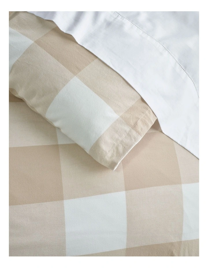 Maine Yarn Dyed Cotton Quilt Cover Set in Natural Check image 2