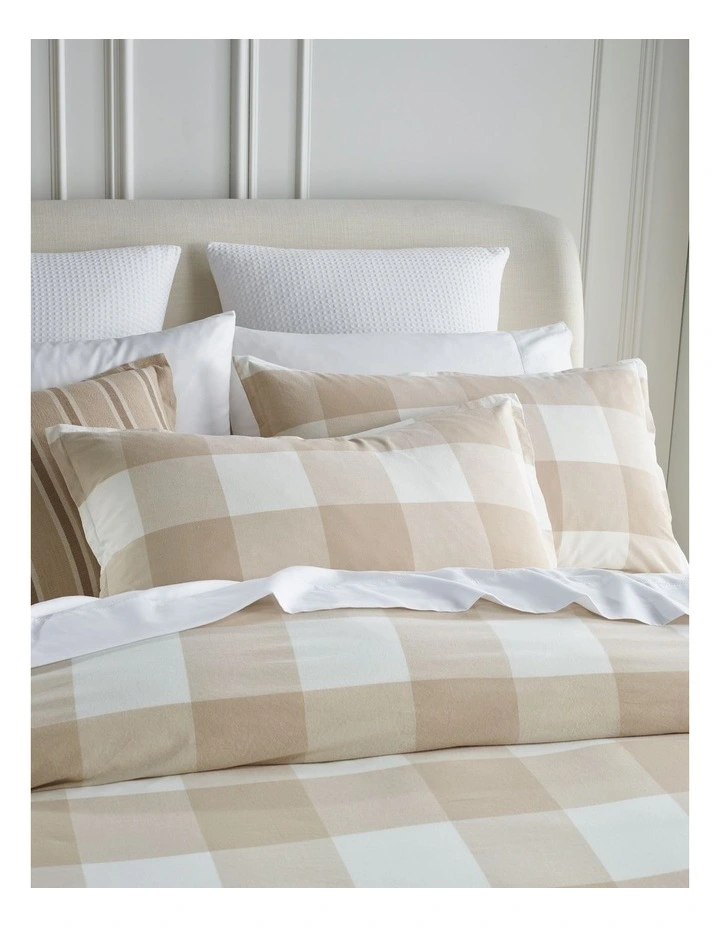 Maine Yarn Dyed Cotton Quilt Cover Set in Natural Check image 3