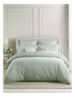 Sable Floral Matelasse Cotton Quilt Cover Set in Sage