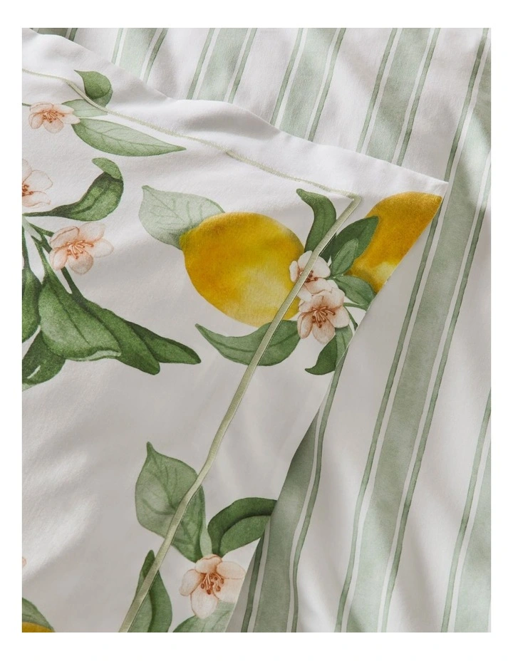 Lemon Cotton Sateen Quilt Cover Set in Yellow image 2