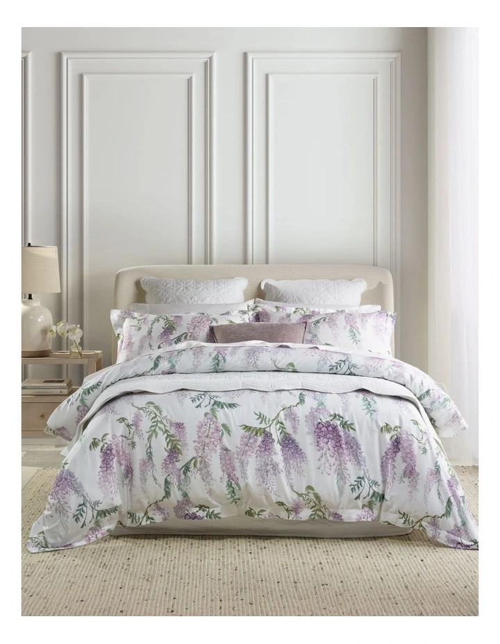 Wisteria Cotton Sateen Quilt Cover Set in Lilac image 1