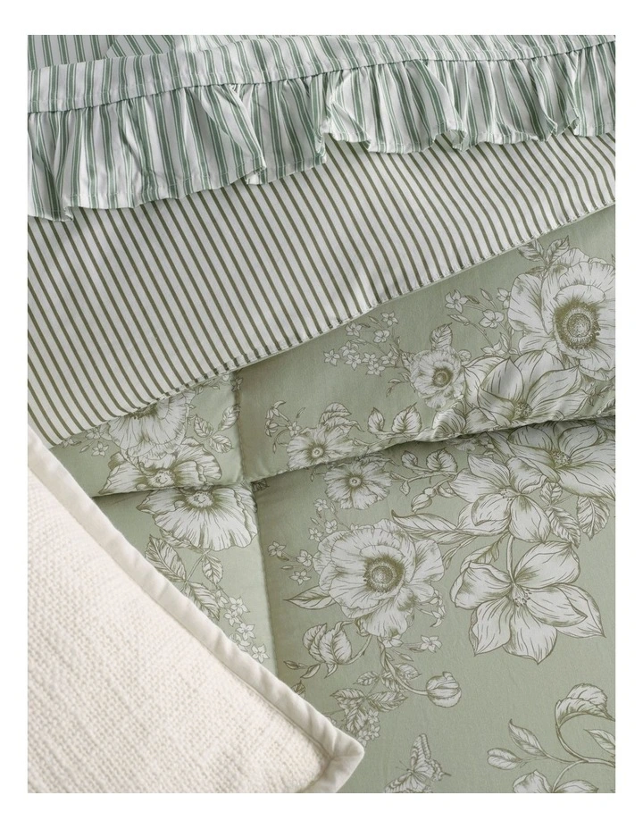 Printed Comforter Set in Green Toile image 3