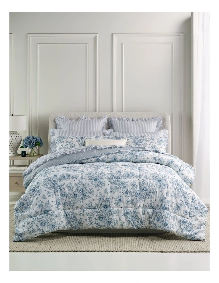 Printed Comforter Set in Blue Toile image 1