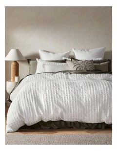 Bronte Cotton Seersucker Quilt Cover Set in White