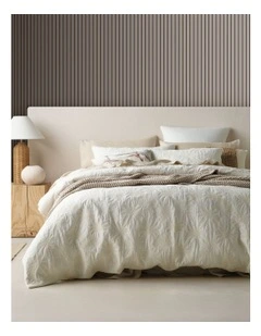 Ellis Quilted Cotton Quilt Cover Set in Light Sand