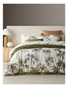 Airlie Textured Cotton Quilt Cover Set in Green
