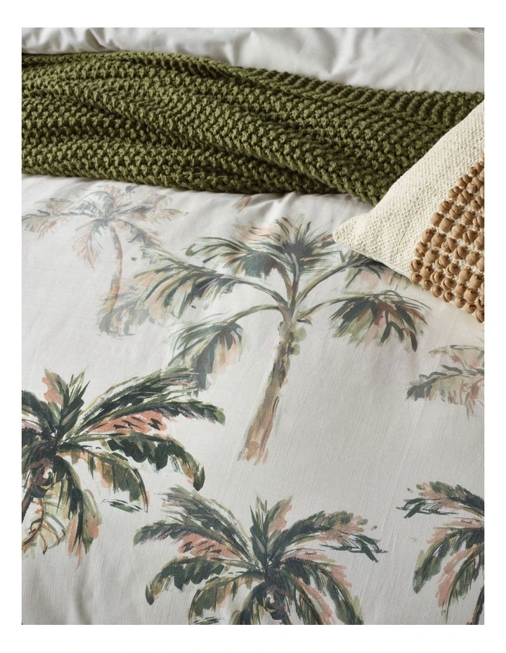 Airlie Textured Cotton Quilt Cover Set in Green image 2