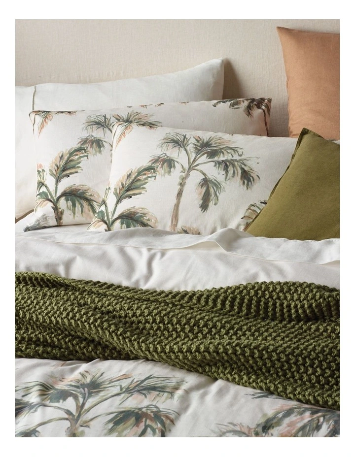 Airlie Textured Cotton Quilt Cover Set in Green image 3
