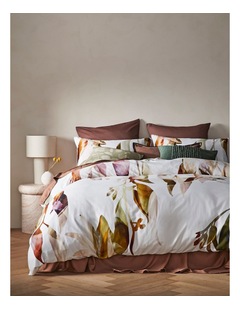 Tarraleah Bamboo Cotton Quilt Cover Set in Mahogany