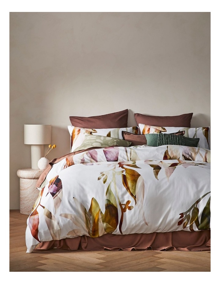 Tarraleah Bamboo Cotton Quilt Cover Set in Mahogany image 1