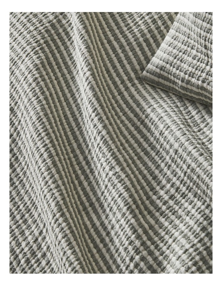 Otago Yarn Dyed Cotton Quilt Cover Set in Olive image 2