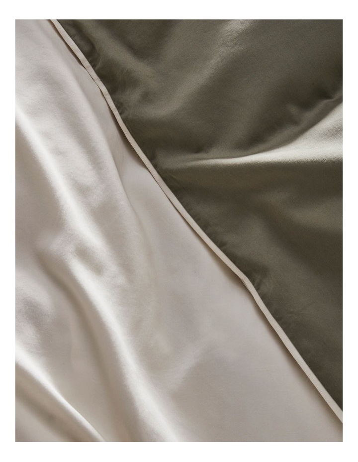 Palm Cove Washed Bamboo Cotton Reversible Quilt Cover Set in Leaf/Sandshell image 2