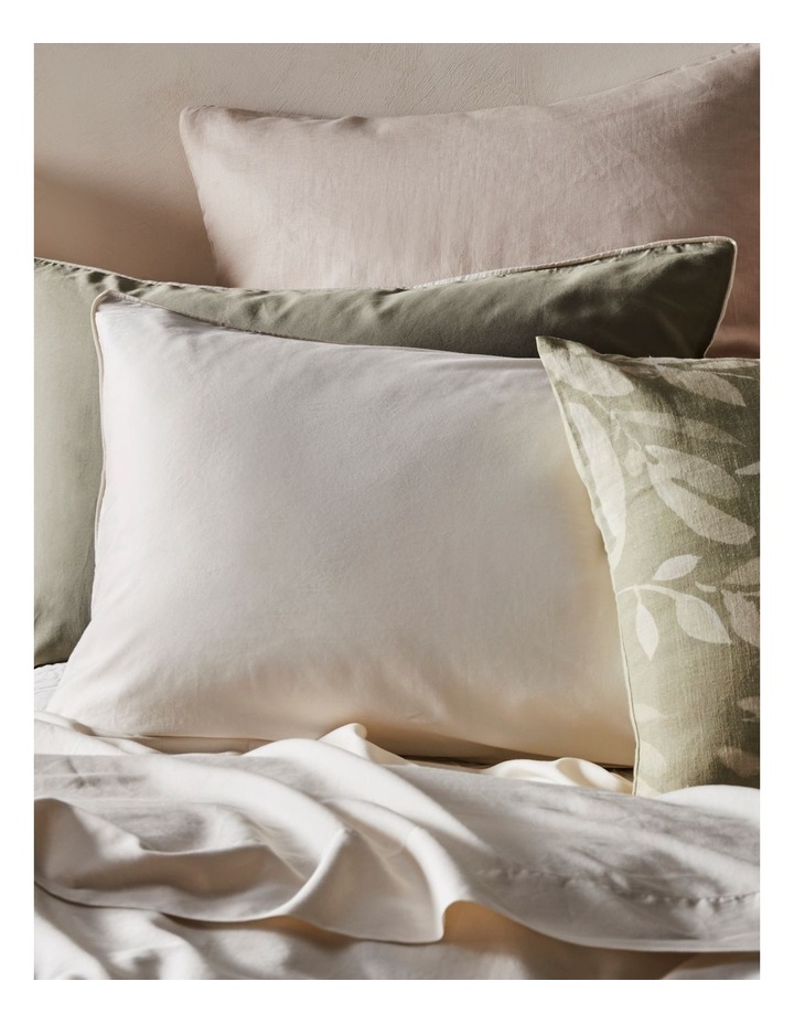 Palm Cove Washed Bamboo Cotton Reversible Quilt Cover Set in Leaf/Sandshell image 5