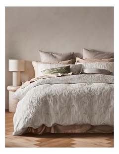 Abbey Quilted Cotton Quilt Cover Set in White