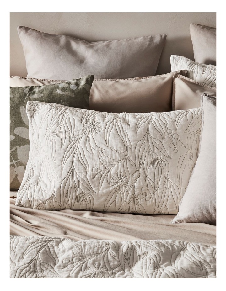 Abbey Quilted Cotton Quilt Cover Set in White image 2