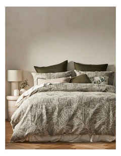 Bangalow Cotton Jacquard Quilt Cover Set in Olive