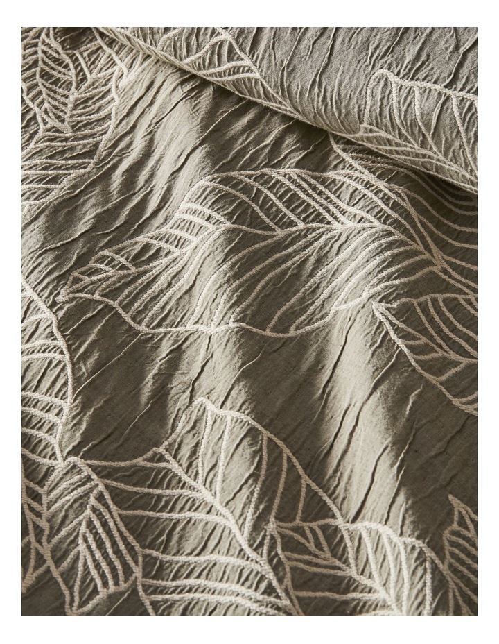 Bangalow Cotton Jacquard Quilt Cover Set in Olive image 2