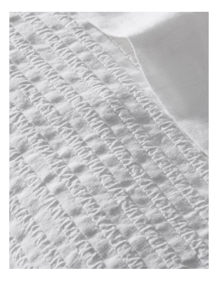 Cove Stripe Cotton Jacqaurd Quilt Cover Set in White image 2