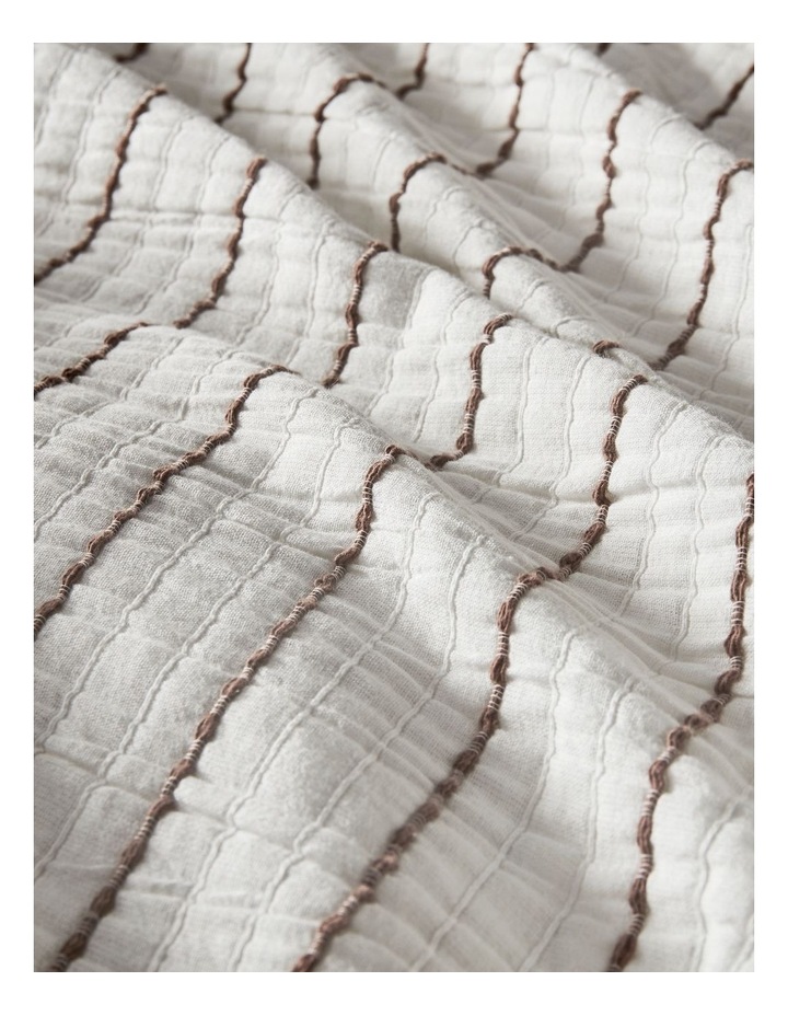 Sandridge Yarn Dye Cotton Quilt Cover Set in White and Chocolate Stripe image 3