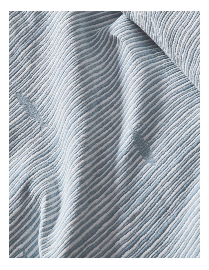 Harbour Cotton Jacquard Quilt Cover Set in Blue Stripe image 3