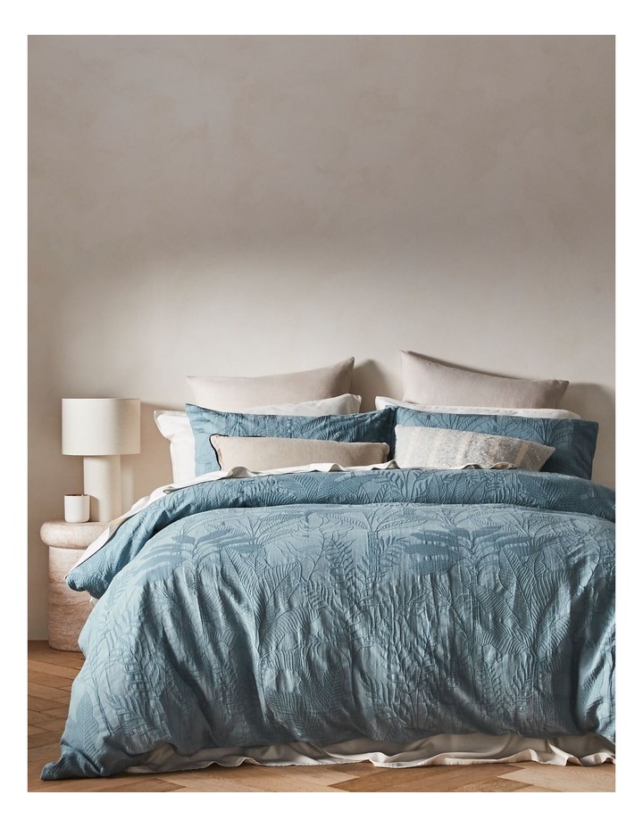 Tully Cotton Jacqaurd Quilt Cover Set in Blue image 1