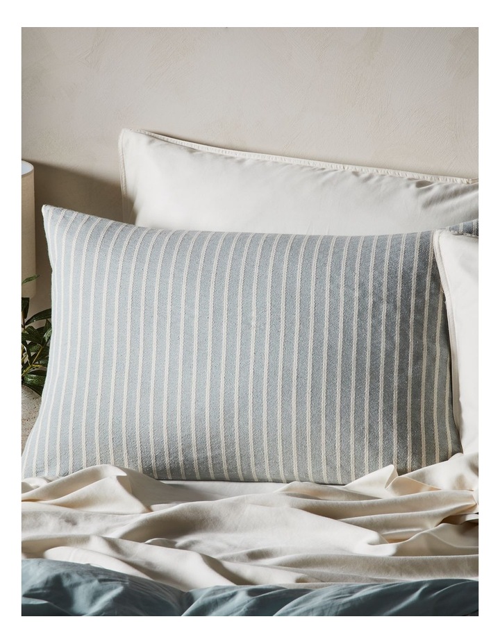 Hinterland Cotton Linen Quilt Cover Set in Mist Stripe image 3