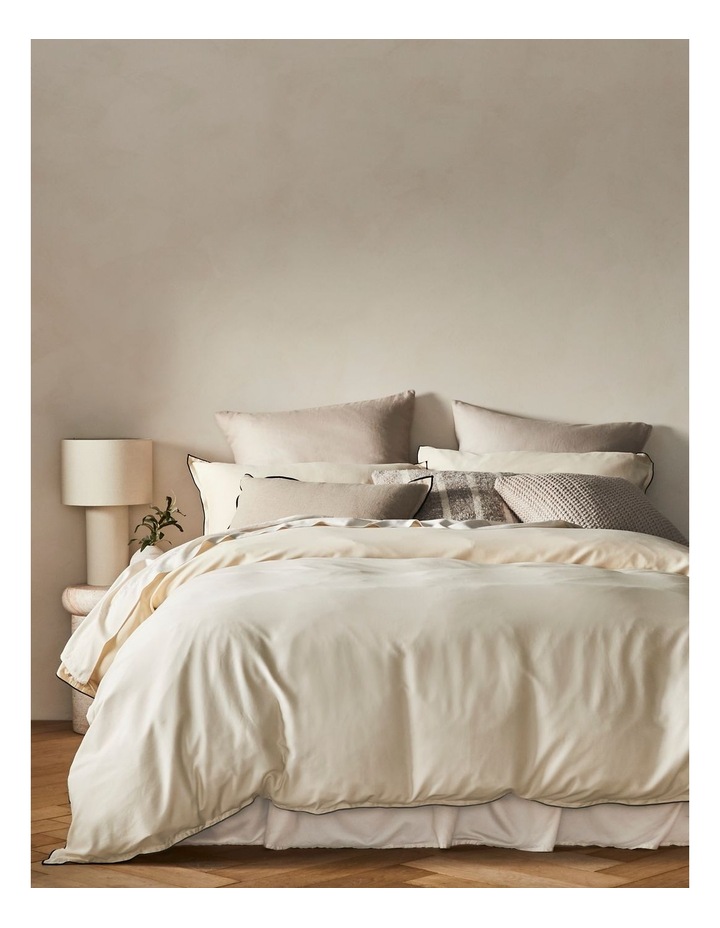 Clifton Washed Bamboo Cotton Quilt Cover Set in Butter image 1