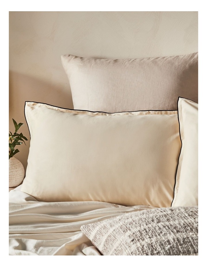 Clifton Washed Bamboo Cotton Quilt Cover Set in Butter image 2