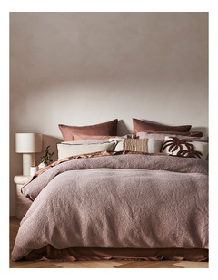 Beechworth Stonewashed Cotton Waffle Quilt Cover Set in Dove