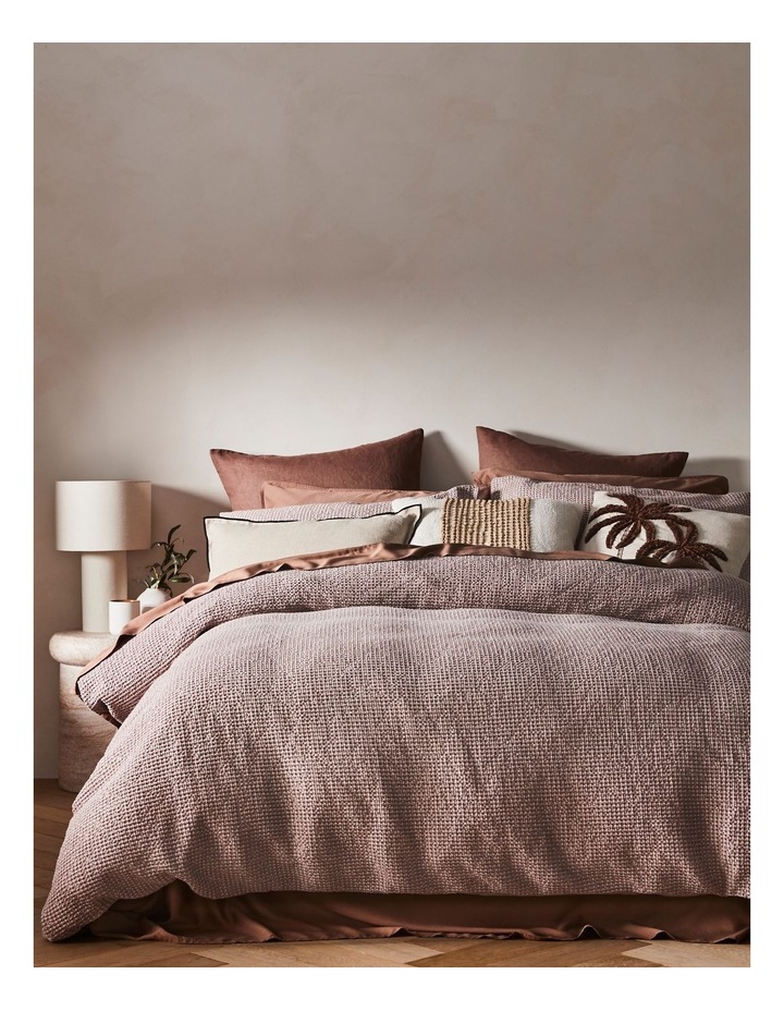 Beechworth Stonewashed Cotton Waffle Quilt Cover Set in Dove image 1